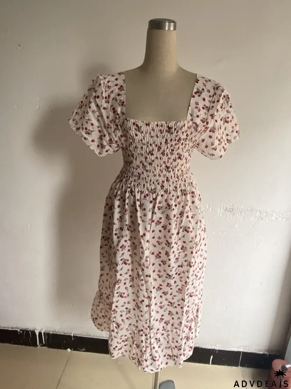 Women Short Sleeve Floral Dress