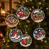 6pcs/set DIY Diamond Special Shape Pearl Art Hanging Wooden Christmas Tree Ornament Kit