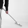 Thatch Rakes for Lawns 15.4 Inch Wide Lawn Rake for Leaves and Grass with Long Handle & 11 Curved Tines for Garden Yard Soil Loosening Grass Cleaning