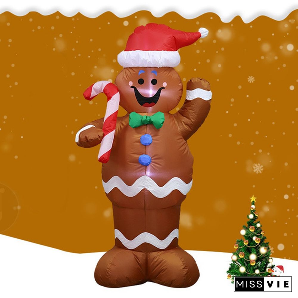 1.5M PartyForYou 8FT Inflatable Christmas Santa Claus Airblown Gingerbread Man Decoration Light Up Outdoor Yard Garden Xmas