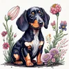 Dachshund - 11CT Stamped Cross Stitch - 40*40cm - Dog