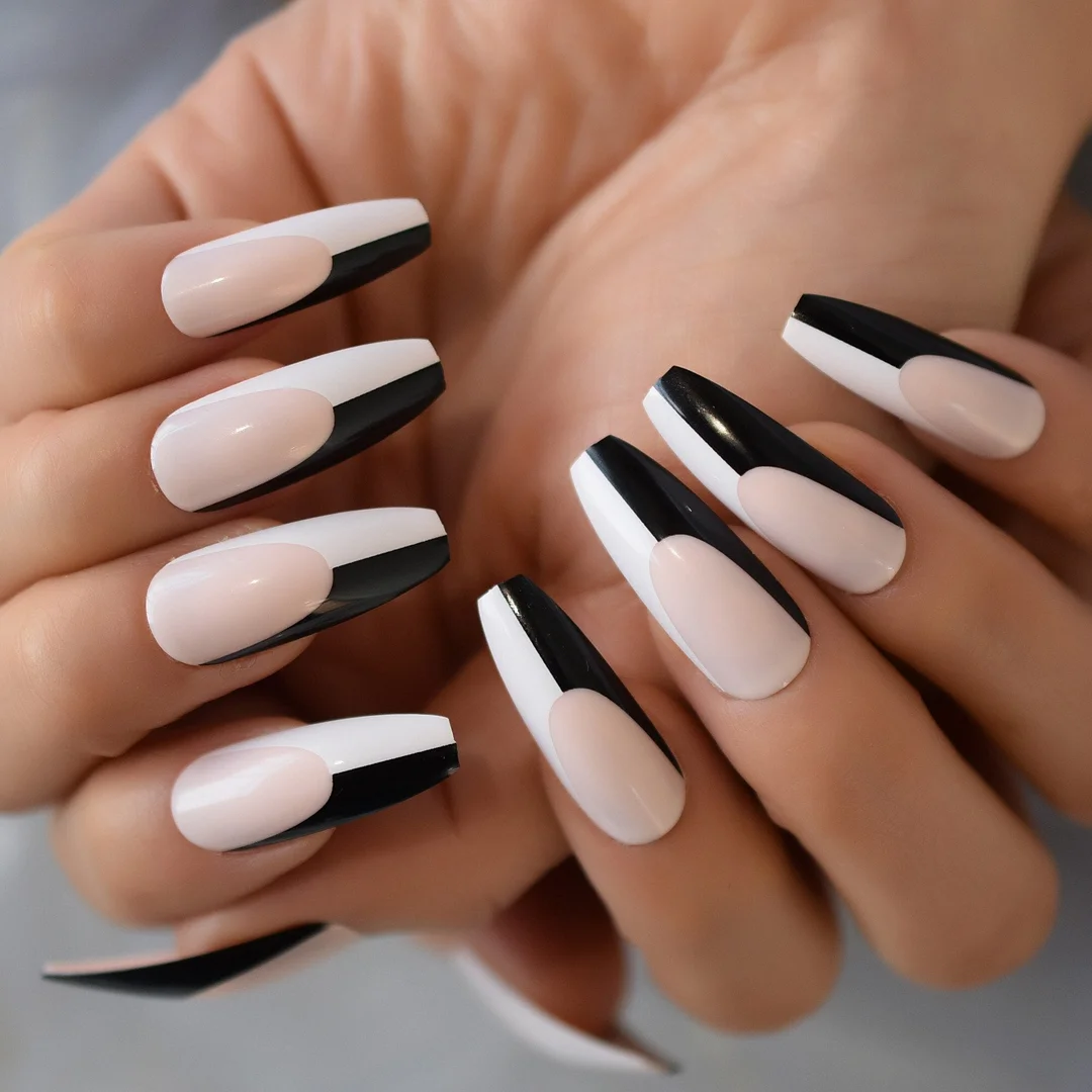 Fake Nails With Golden Glitter Own Designs Press On Pattern Full Cover Fingernail Tips Coffin Medium Colorful Lovely Nail Supply-Nail Inspo