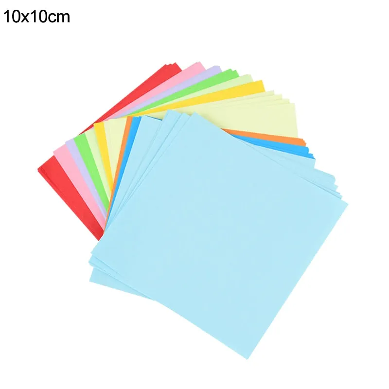 100pcs Square Origami Paper Double Sides Solid Color Folding Paper Multicolor Kids Handmade DIY Scrapbooking Craft Decor