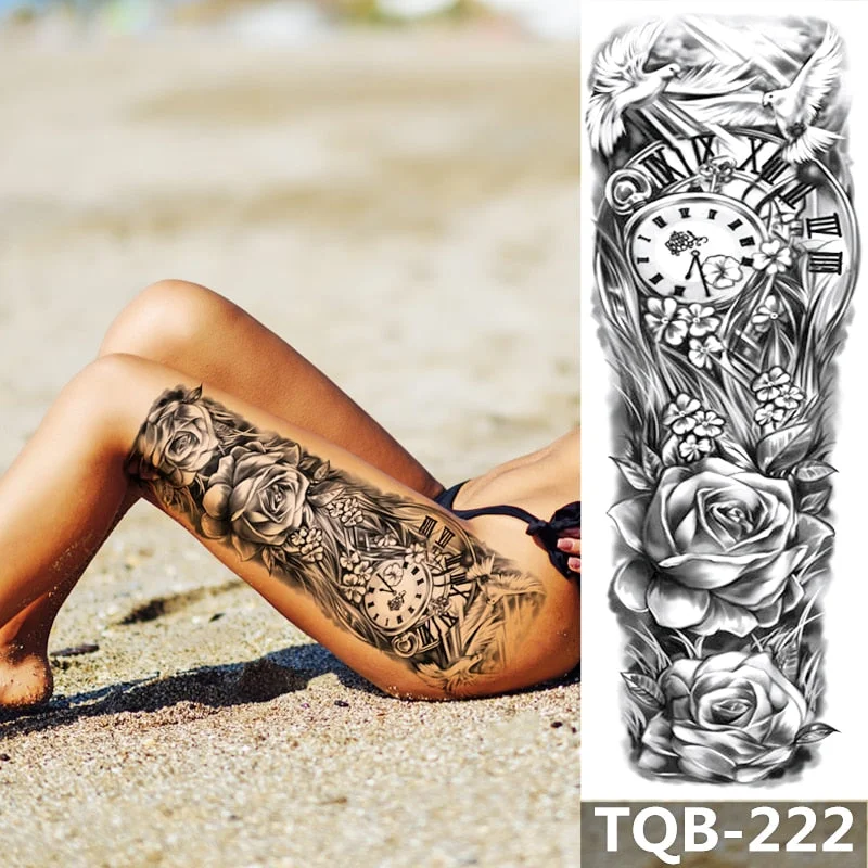 Waterproof Temporary Tattoo Sticker Totem Mechanical Full Arm Large Size Sleeve Tatoo Fake Tatto Flash Tattoos For Men Women