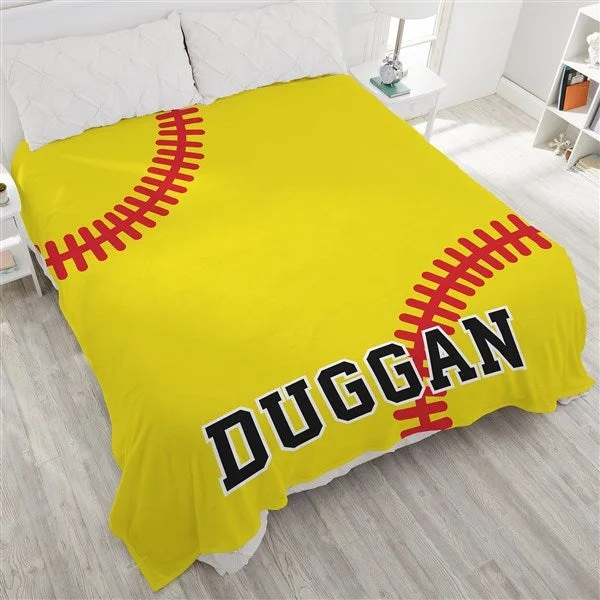 Personalized Softball Blanket for Comfort & Unique| BKKid116