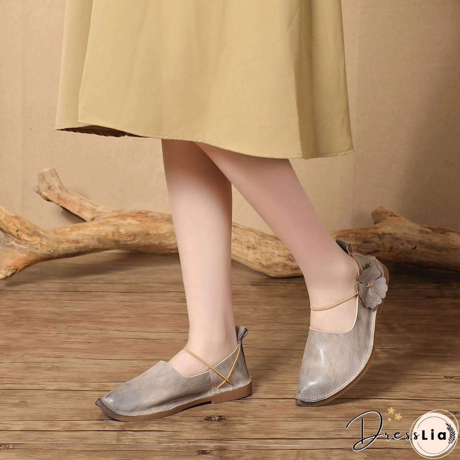Spring Retro Leather Pointed Toe Casual Shoes