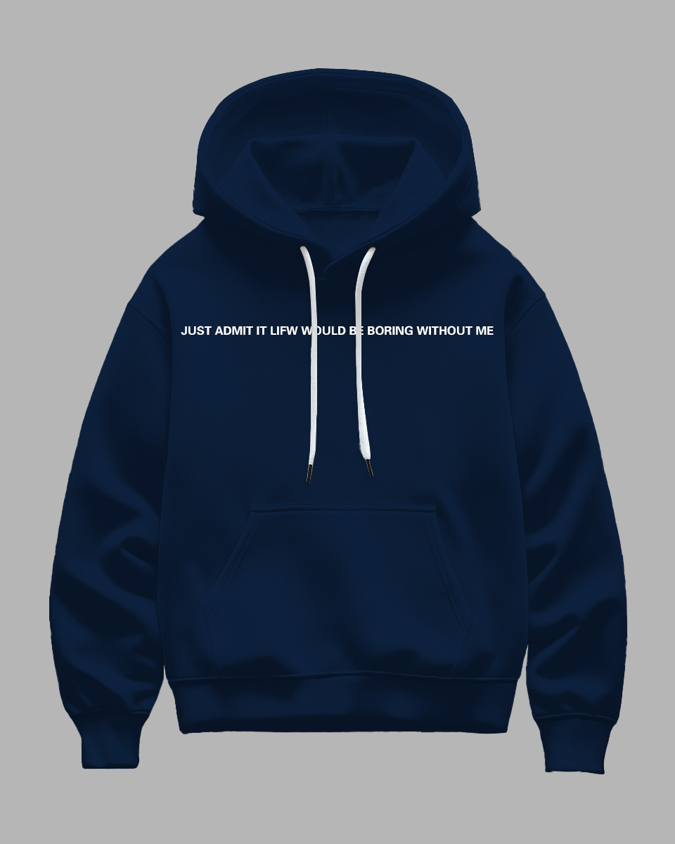 Guy's Big and Tall Navy Blue "Just Admit It" Printed Hoodie