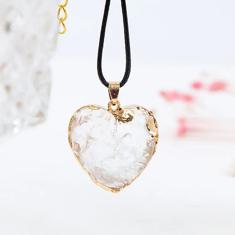 Creative Heart Crystal Fluorite Necklace