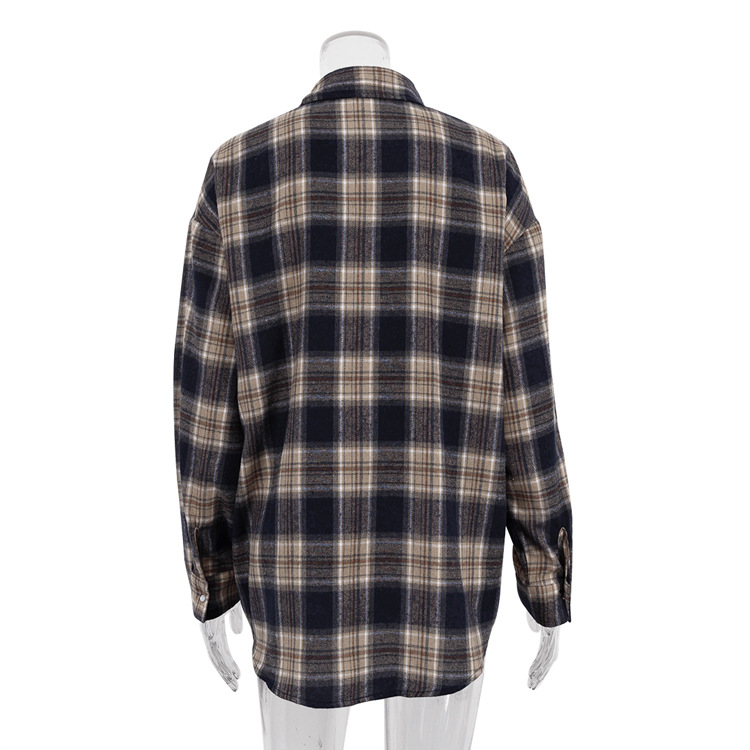 Ootddress Lapel Autumn 2025 Shirts Outwear Fashion Ladies Contrast Long Sleeve Patchwork Elegant Women Coat Cardigan Female Shirts