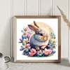 Bunny In Flowers - 18CT Stamped Cross Stitch 25*25cm/9.84*9.84in
