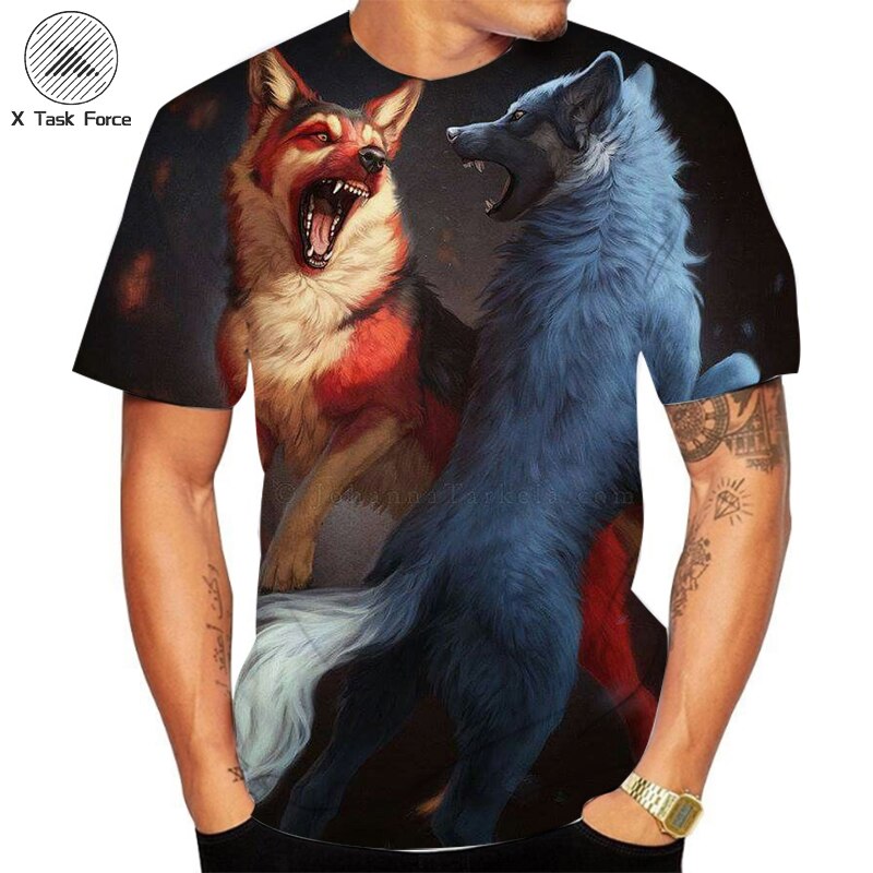 

Wolf - 3D Printed Men T Shirt, Xxl, 501 Original