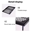 Camp Fire Cooking Rack Folding Heavy Duty for Outdoor BBQ Camping (Black)