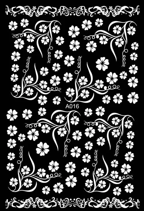 DIY White Flower Nail Stickers Decoration Manicure Foil 3D Nail Art Decorations Stickers Design Adhesive Lace Nail Decals Slider