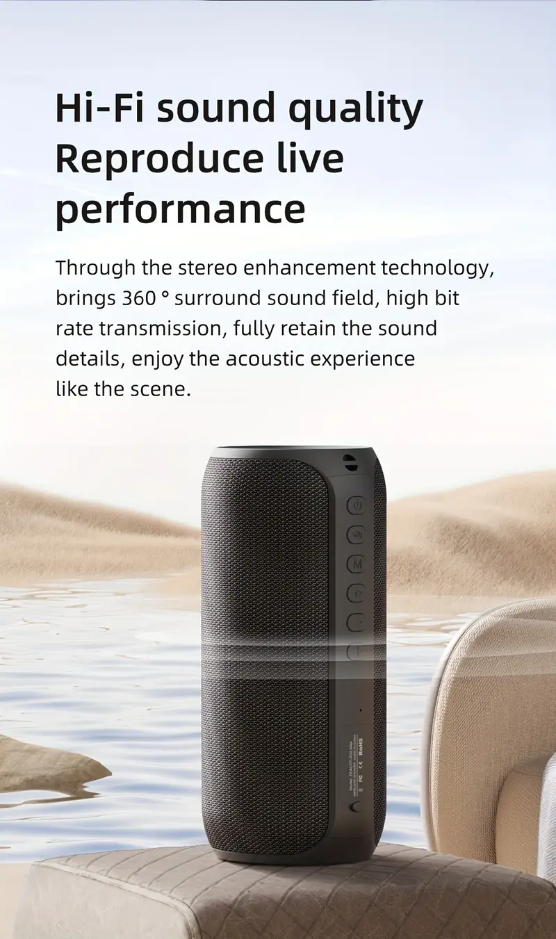 2024 new style portable subwoofer wireless speaker hifi dual pairing 3600mah battery 16 hours playtime loud stereo charging cable connect with mobile phone tablet tv Product details 3