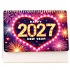 Fleurs 2027 ensemble de calendrier de peinture en diamant en papier DIY avec perceuse sp&eacute;ciale en forme de kit de calendrier mensuel &agrave; table flip fait main pour les adultes pour d&eacute;butants d&eacute;coration de bureau &agrave; domicile