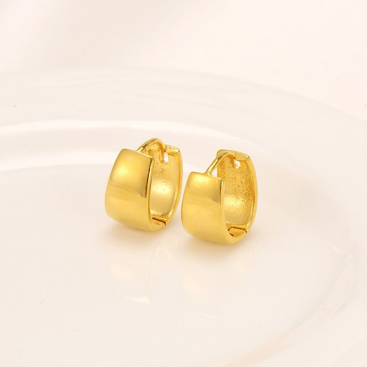 Gold Color Hoop Earrings for Women  Simple Round Circle Huggies Ear Rings