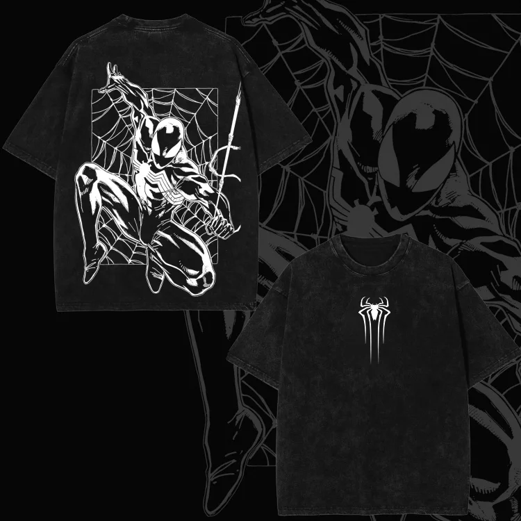 Spider-Man Vintage Printed Unisex Washed T-Shirt