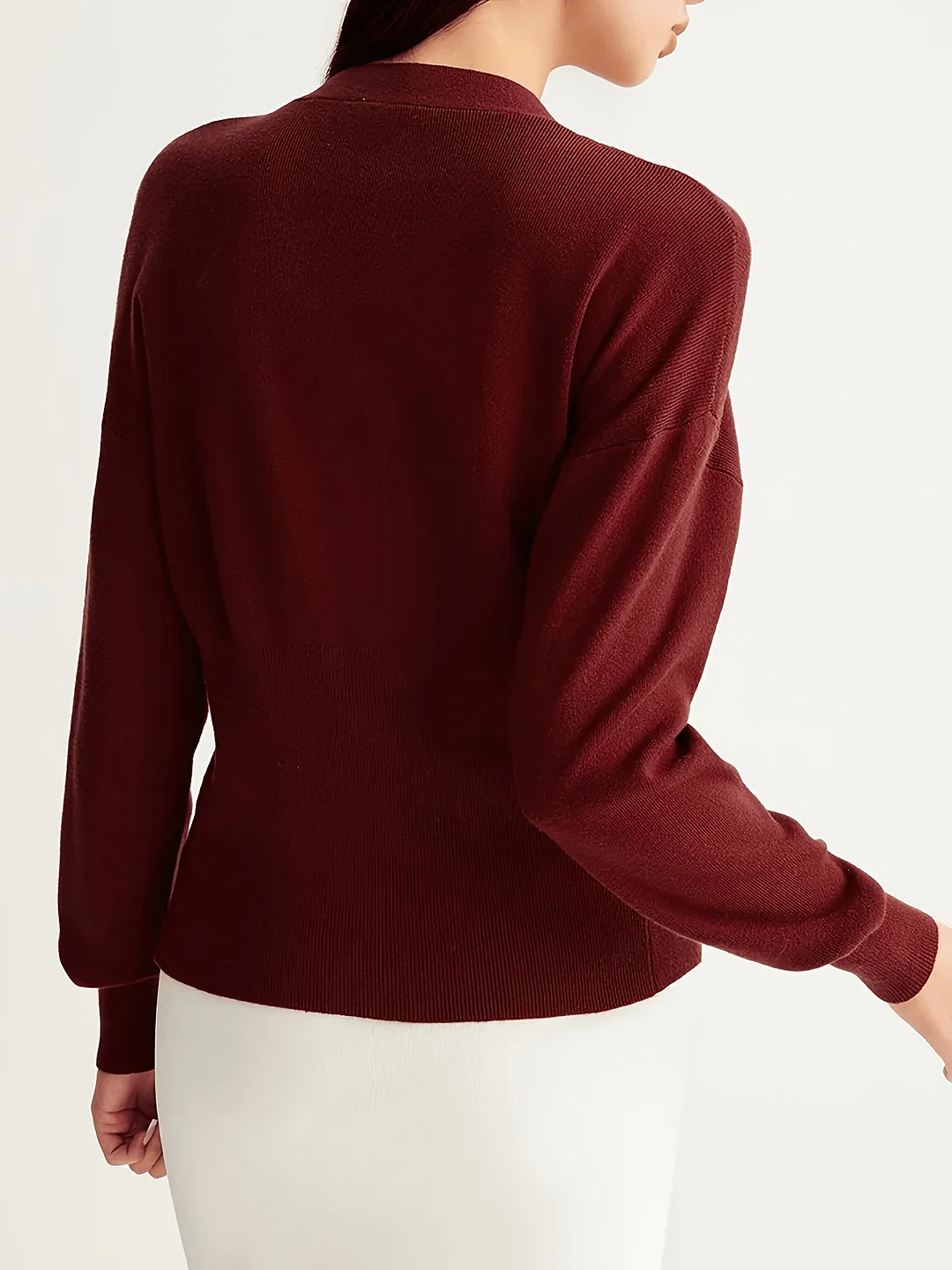 Nigikala Nigikala Women's V-Neck Button Knitted Knitted Sweater