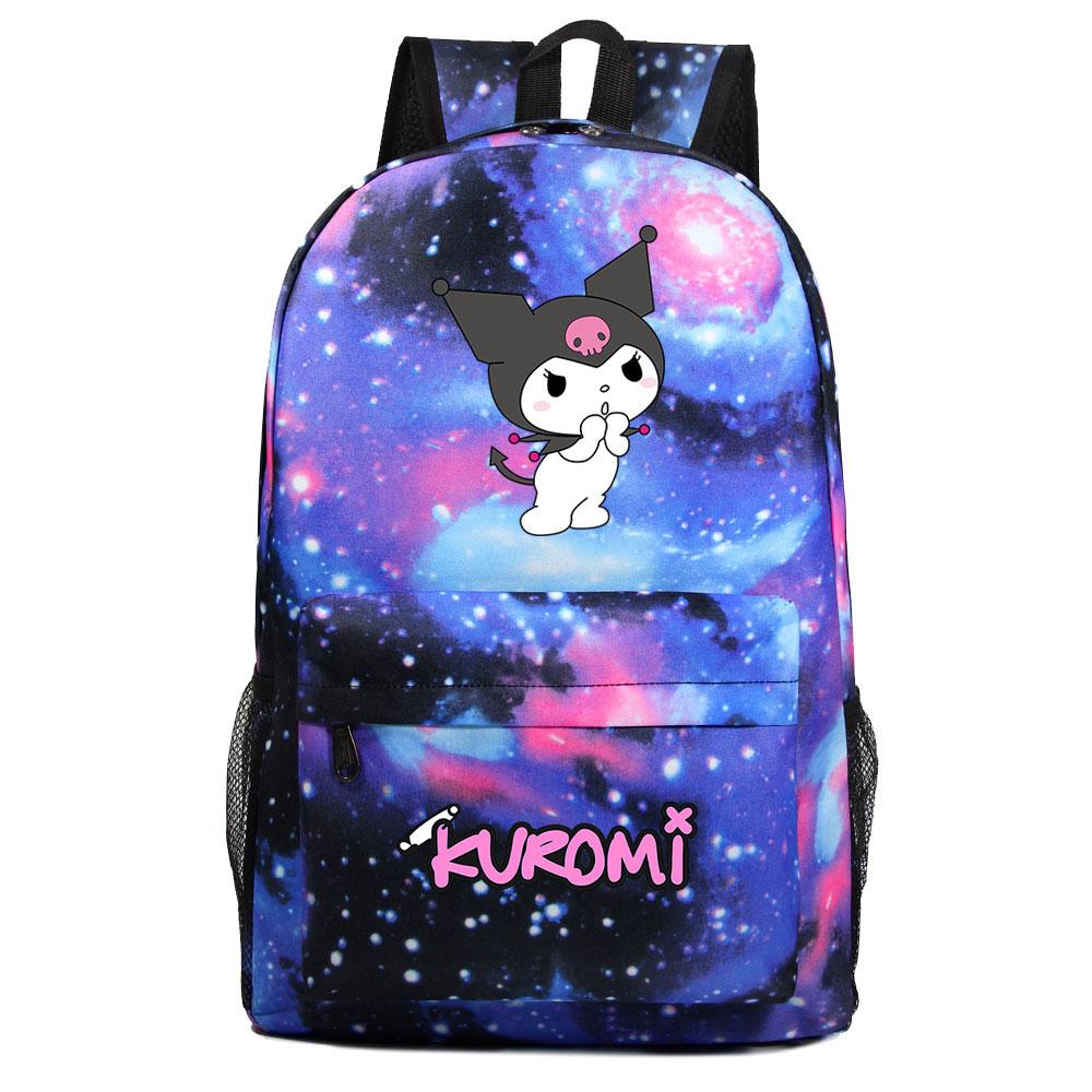 Mayoulove Kuromi Backpack Lightweight Design with Multiple Pockets for School and Travel-Mayoulove