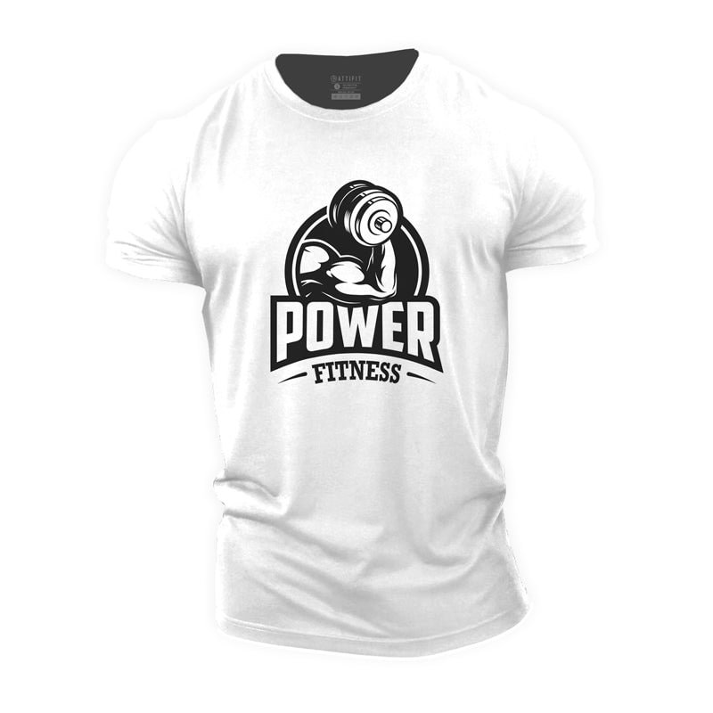 Cotton Power Fitness Graphic T-shirts tacday