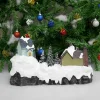 New Christmas Glowing Music Snow Scene House Window Home Christmas Ornaments Decorations