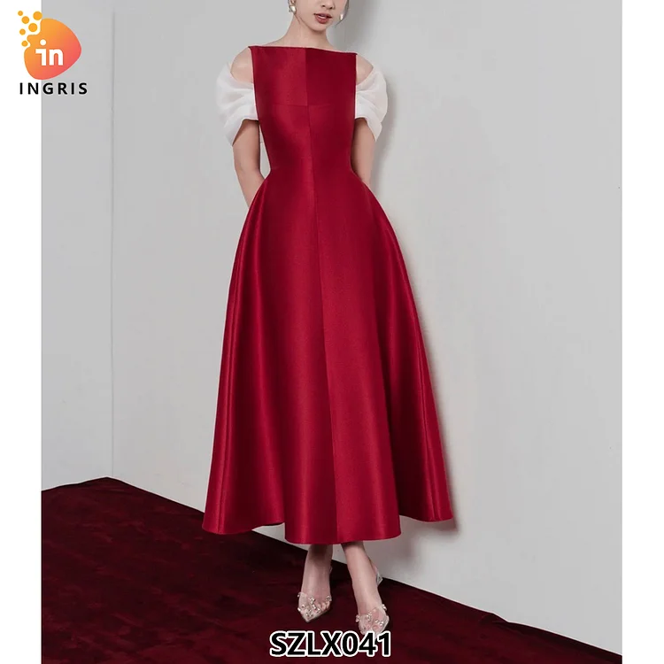 2025 New Spring Summer Vintage Style Sleeveless Red Dress Breathable Midi-Length with Order Directly-SZLX041