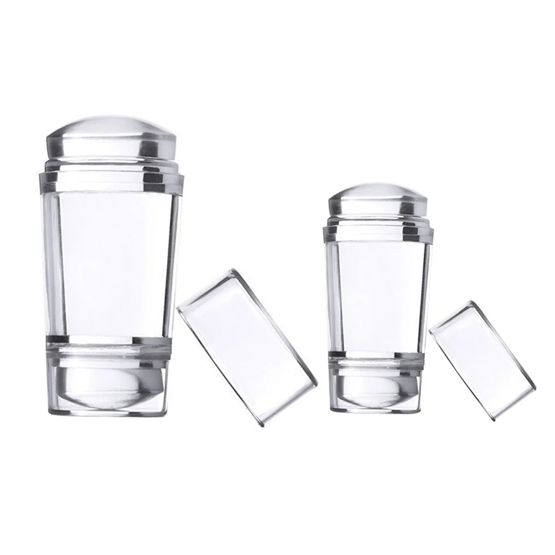 Nail Salon Silicone Transparent Nail Art Stamping Kit French Manicure Plate Stamp Polish Stencil Template Seal Stamper Scraper-Nail Inspo