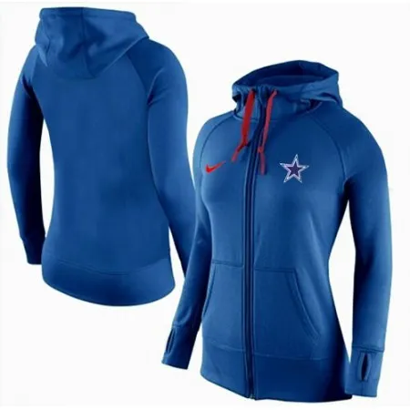 Women's  Dallas Cowboys Full-Zip Performance Hoodie Blue