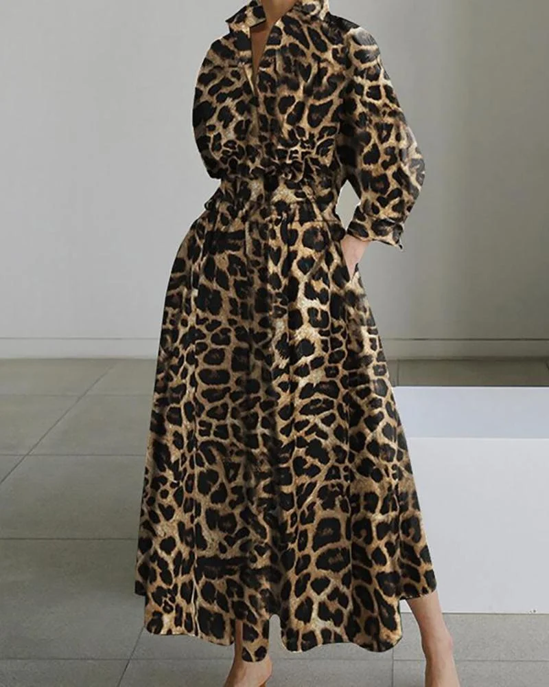 Trendy leopard print dress