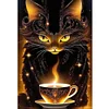 Black Cat Coffee-11CT Stamped Cross Stitch 40*60cm(Big Size)