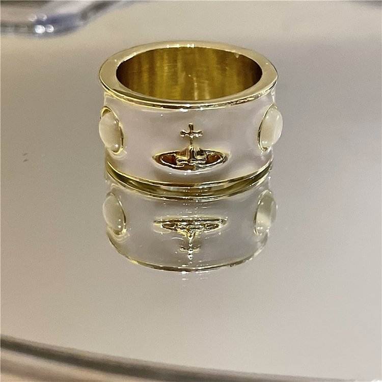 Enamel Saturn Painted Drip Ring KERENTILA