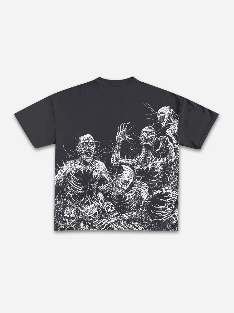 Skull Graphic Print Cotton T-shirt