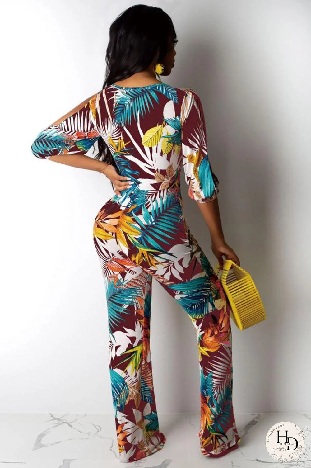 Coffee Sexy Fashion Asymmetrical Hollow bandage Polyester Sleeveless Slip Jumpsuits