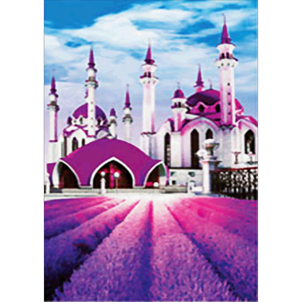 

30x40cm Round Drill Diamond Painting-House Garden, 501 Original