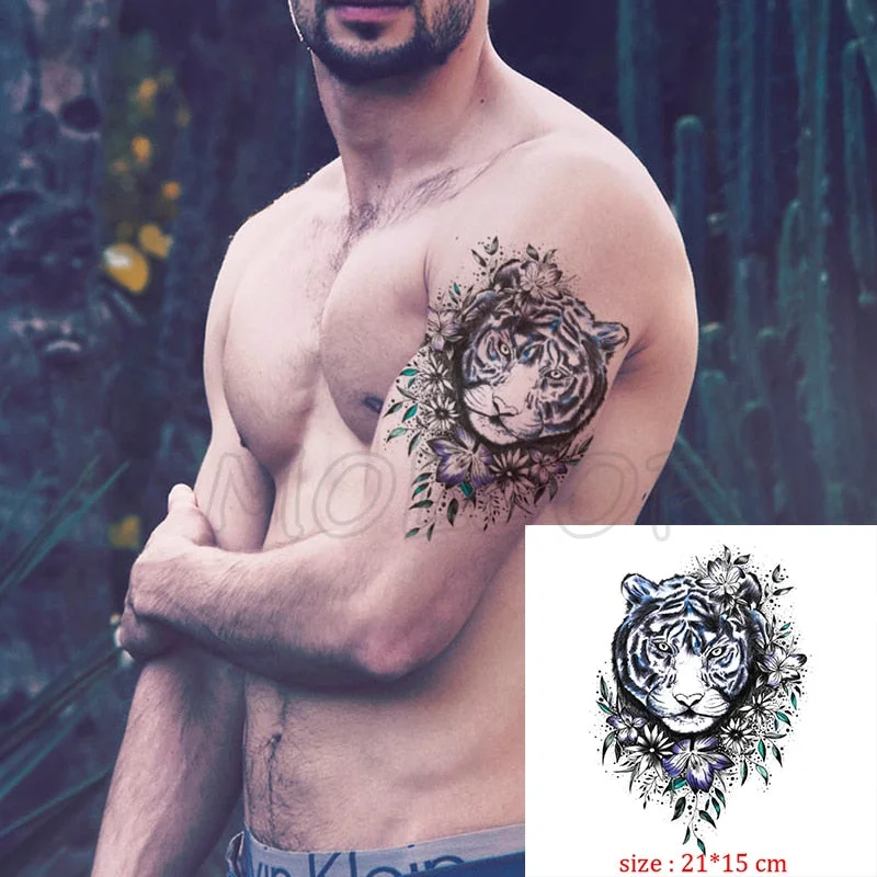 Waterproof Temporary Tattoo Sticker angry wolf mountain tatoo water transfer fake tatoo flash tatto Woman Man kid 14.8*21 cm