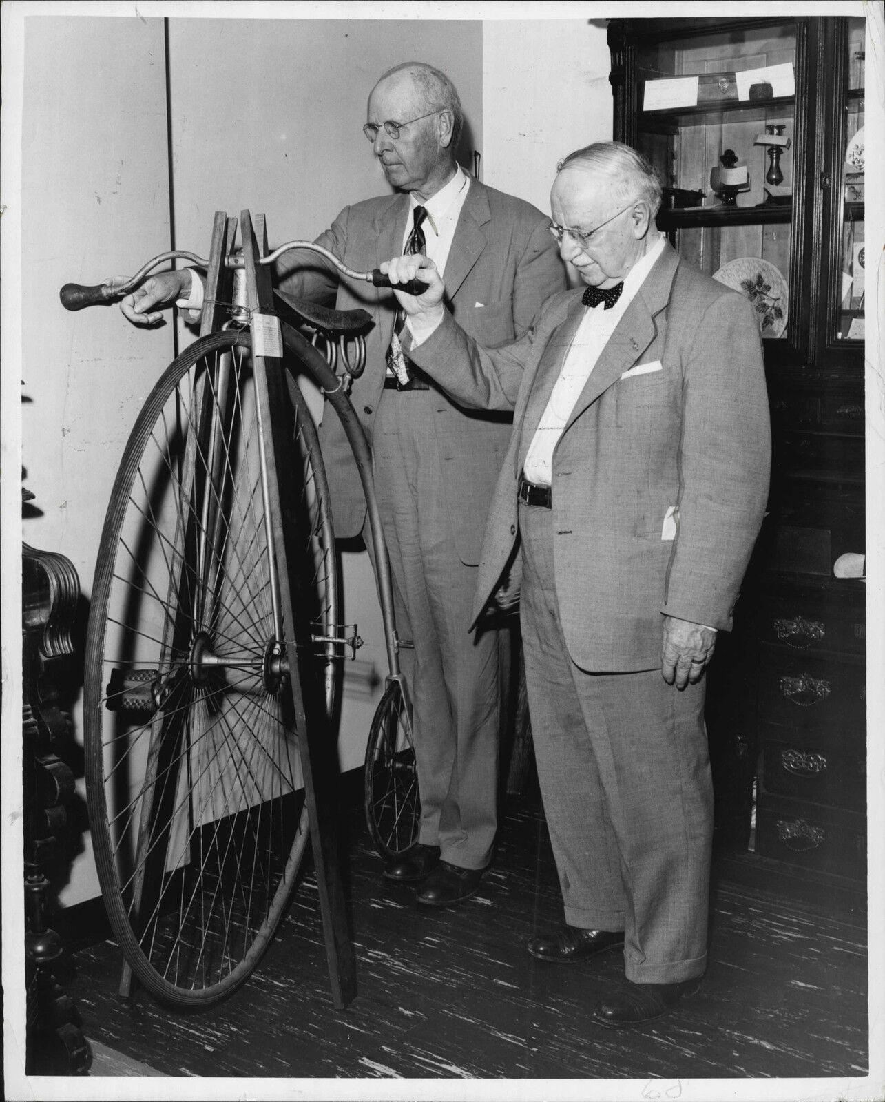 Antique High Wheel Bicycle from Clay County MN Sam Batson Press Photo Poster painting