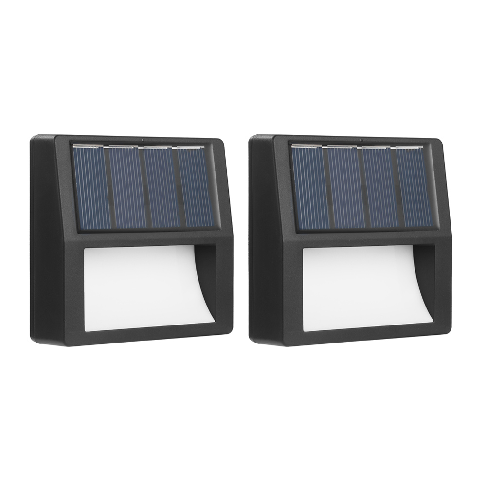 

2x LED Solar Lamp Stair Outdoor Waterproof Garden Step Reflector Wall Light, Warm light, 501 Original