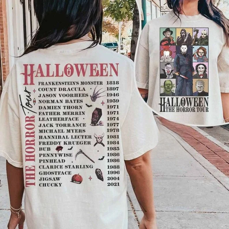 Vintage Halloween Characters The Horror Tour T-shirt