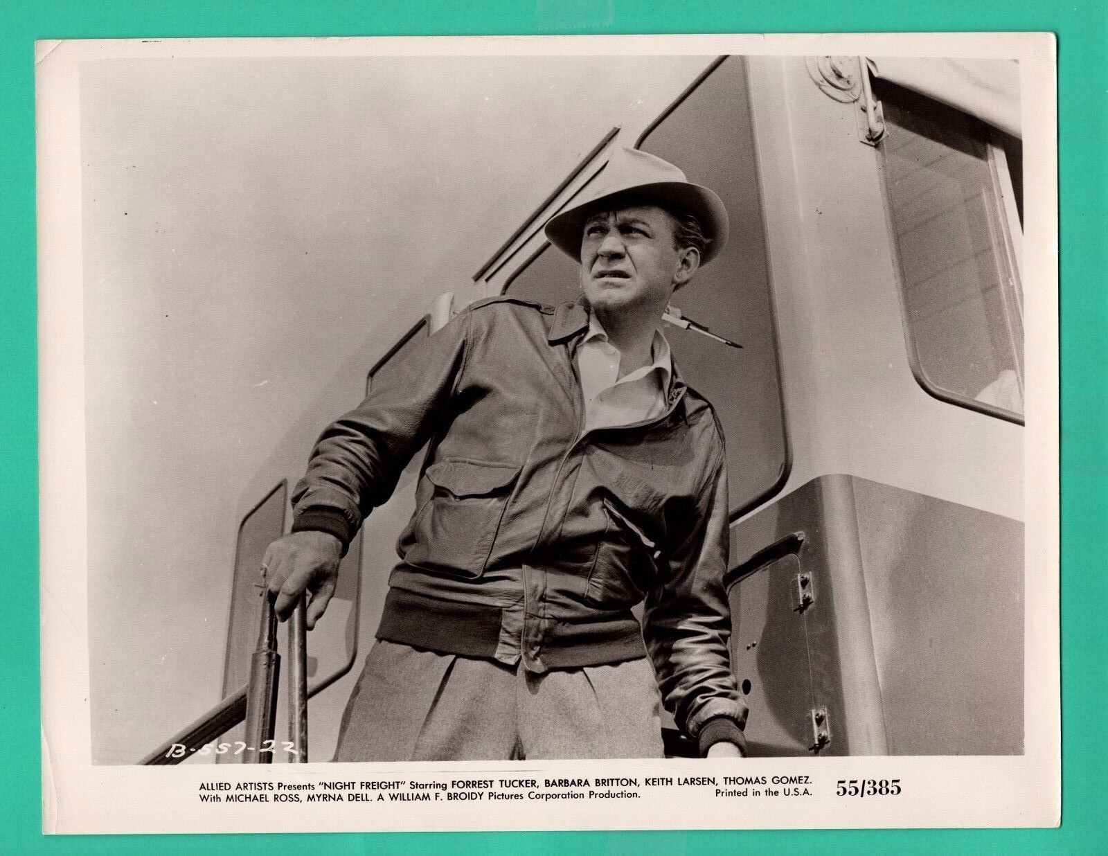 FORREST TUCKER Actor Movie Star Promo Vintage Photo Poster painting 1955 NIGHT FREIGHT 8x10