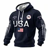 Men's Vintage 250th Anniversary American Flag USA Print Pocket Hoodie by Inlyline