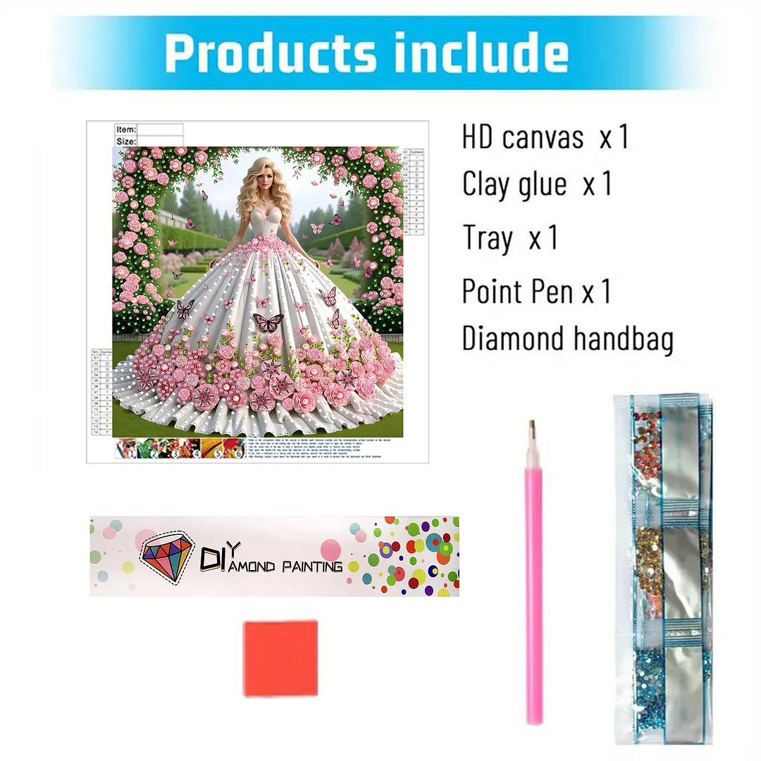 Diamond Painting - Partial Special Shaped Drill - Floral Bride(Canvas|30x30cm)