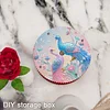 Peacock 5D DIY Diamond Art Painting Snack Box with Lid Wood Storage Organizer