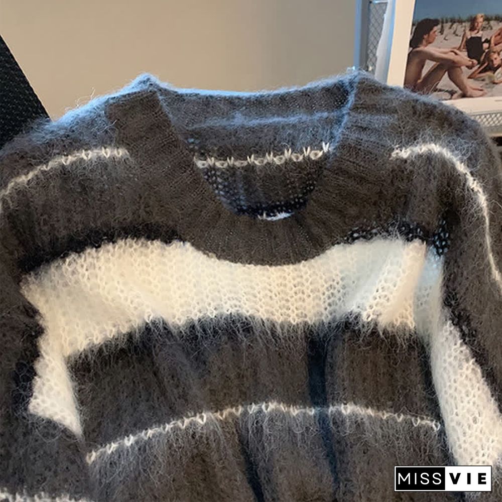 Chic Stripe Colorblock Sweater