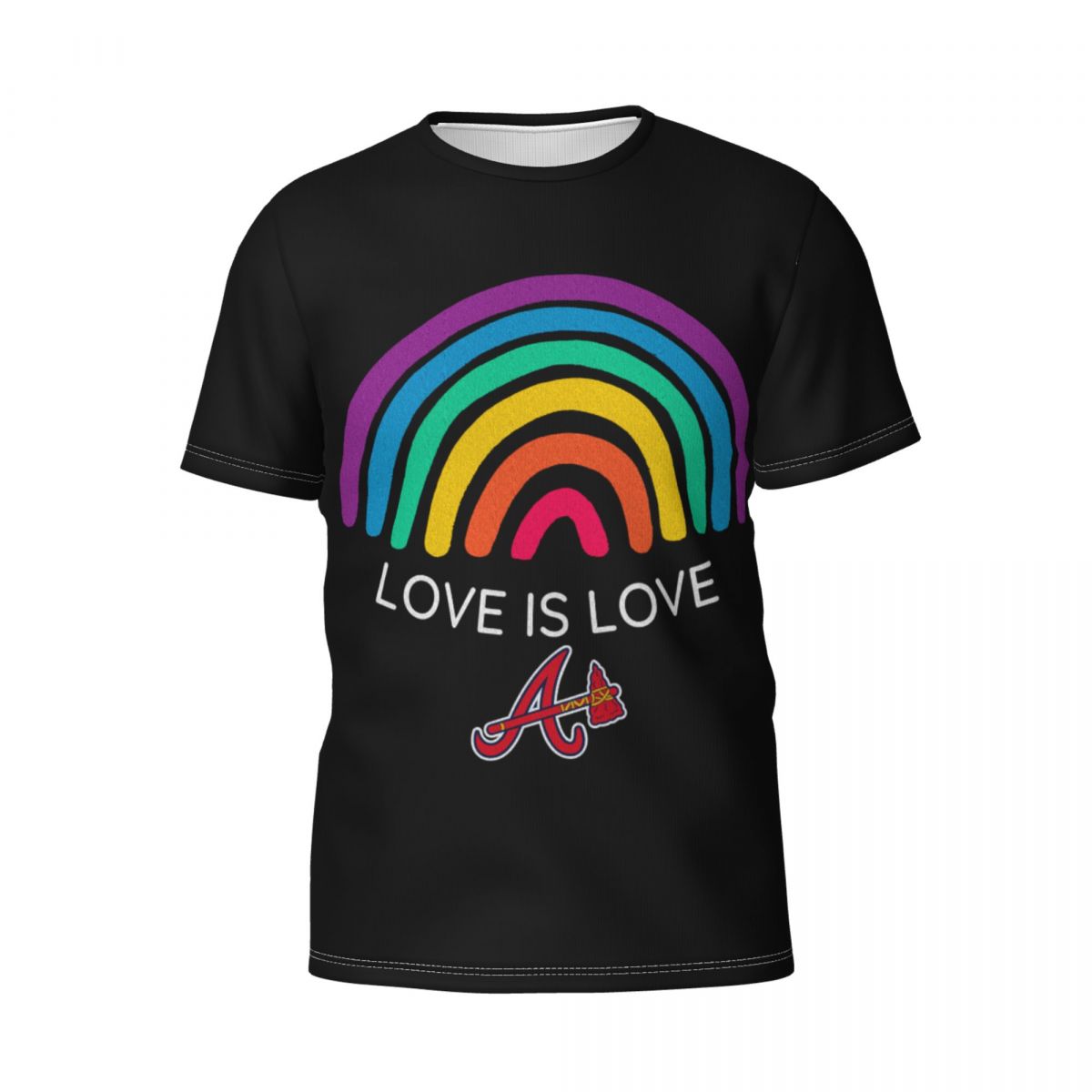 Atlanta Braves Love is Love Pride Rainbow Short-Sleeve Men's T-Shirt
