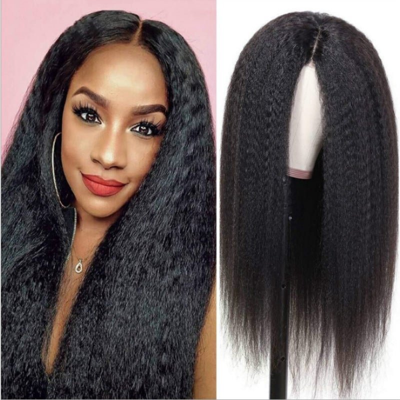 Fluffy Long Straight Hair Wig Female High-temperature Silk Chemical Fiber Headgear -vasmok
