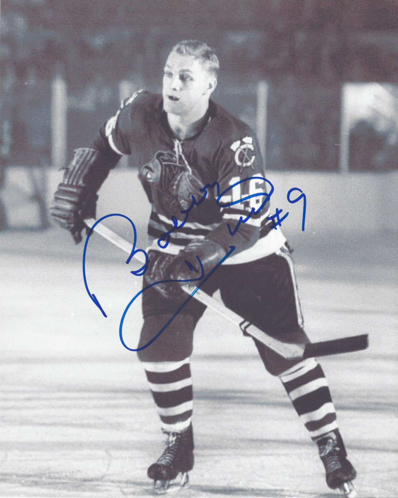 CHICAGO BLACKHAWKS BOBBY HULL SIGNED AUTHENTIC 8X10 Photo Poster painting B w/COA NHL HOF