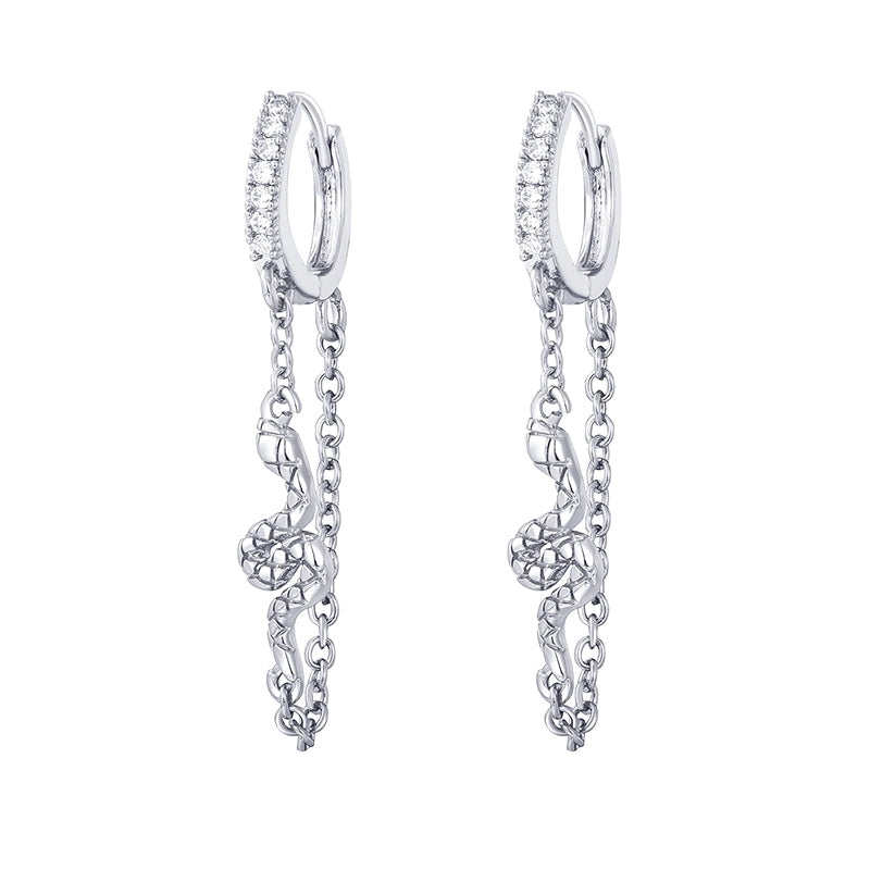 1 Pair Classic Style Snake Plating Inlay Copper Zircon White Gold Plated Gold Plated Ear Cuffs