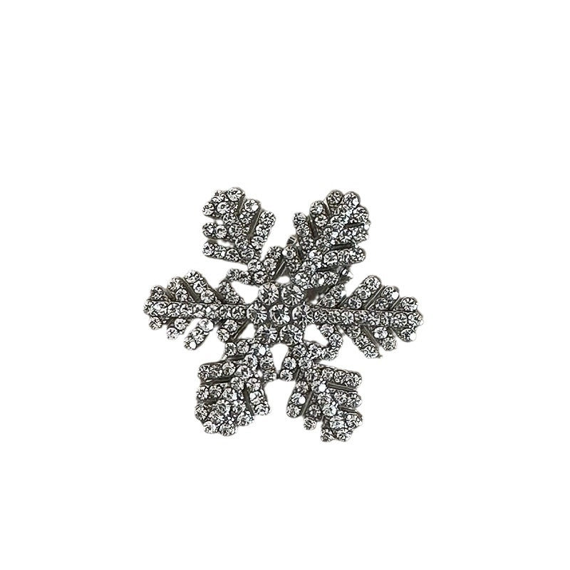 Women’s Minimalist Classic Style Snowflake Alloy Inlay Rhinestones Hair Clip