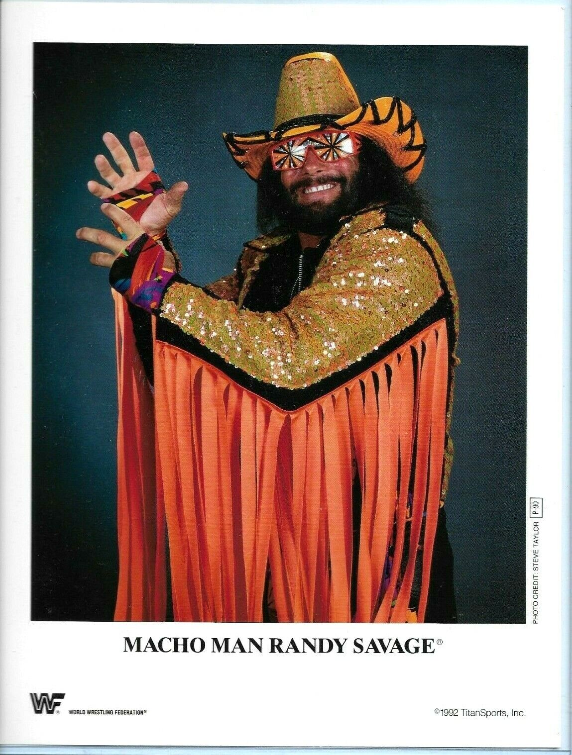 WWE MACHO MAN P-90 OFFICIAL LICENSED AUTHENTIC ORIGINAL 8.5X11 PROMO Photo Poster painting RARE