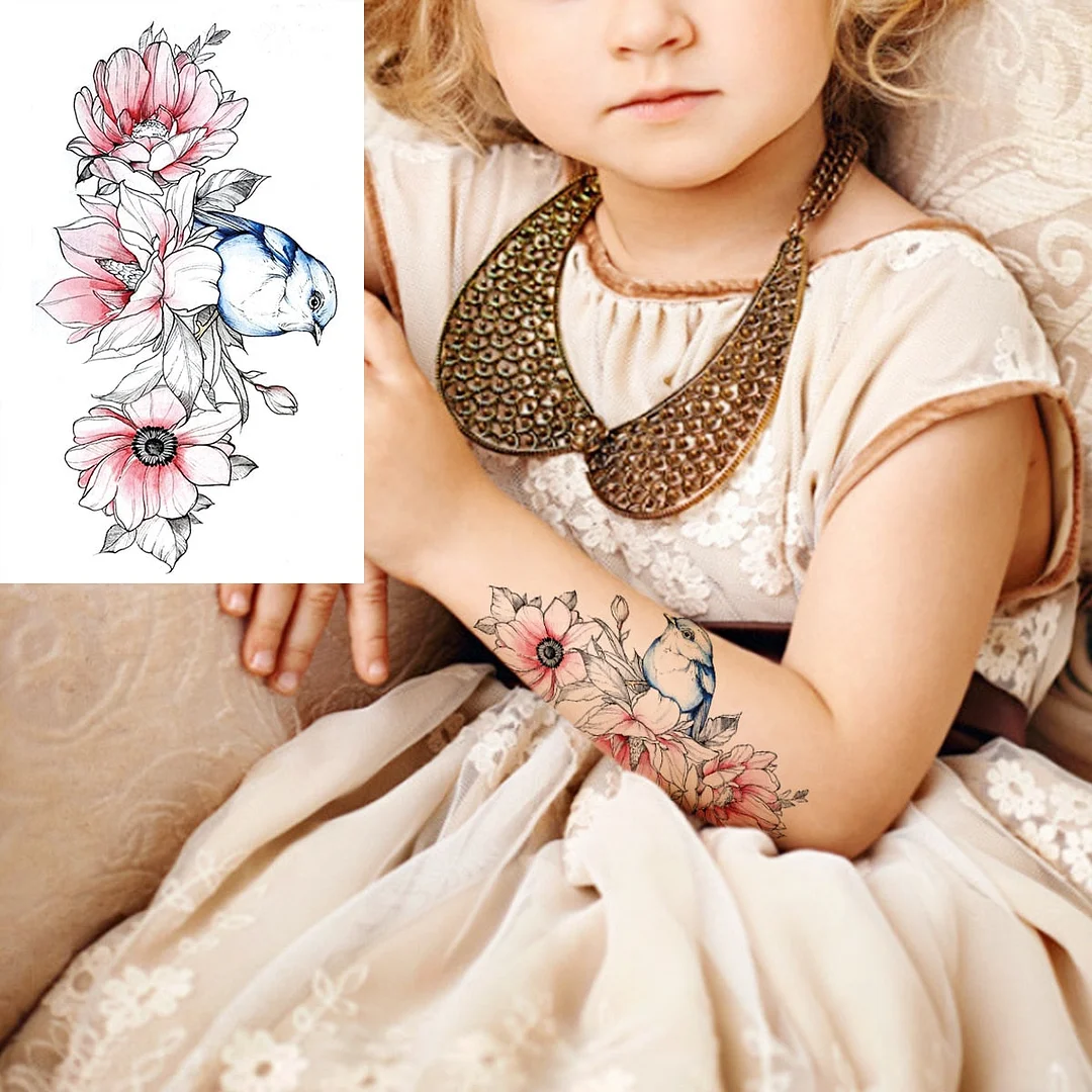 Black Whale Fashion Arm Temporary Tattoos For Women Girl Butterfly Swallow Fake Tattoo Sticker Body Art Waterproof Tatoo Sticker
